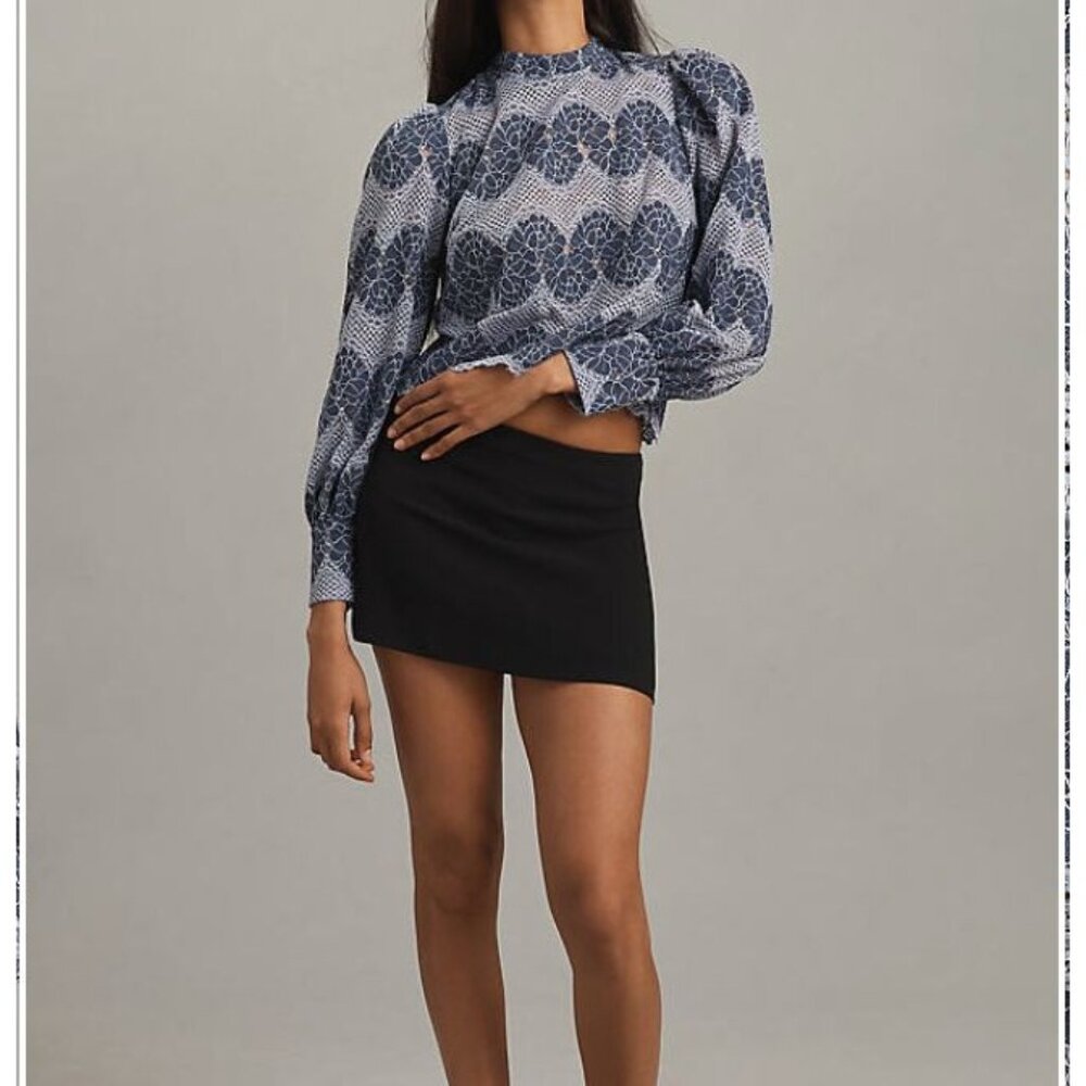ANTHROPOLOGIE DOLAN Left Coast Mock-Neck Unconventional Lace Blouse Size 2X